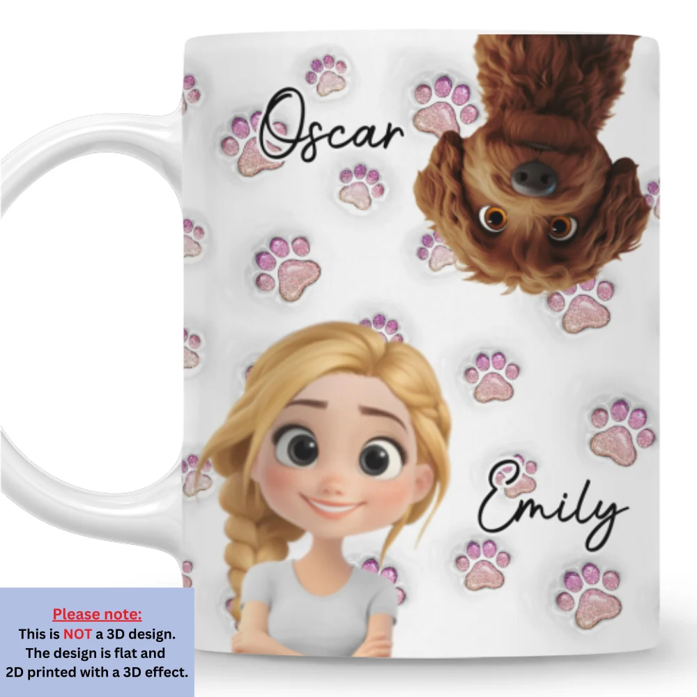 Lovely Pink Dog Mom - Personalized Custom 3D Inflated Effect Mug - Image 7