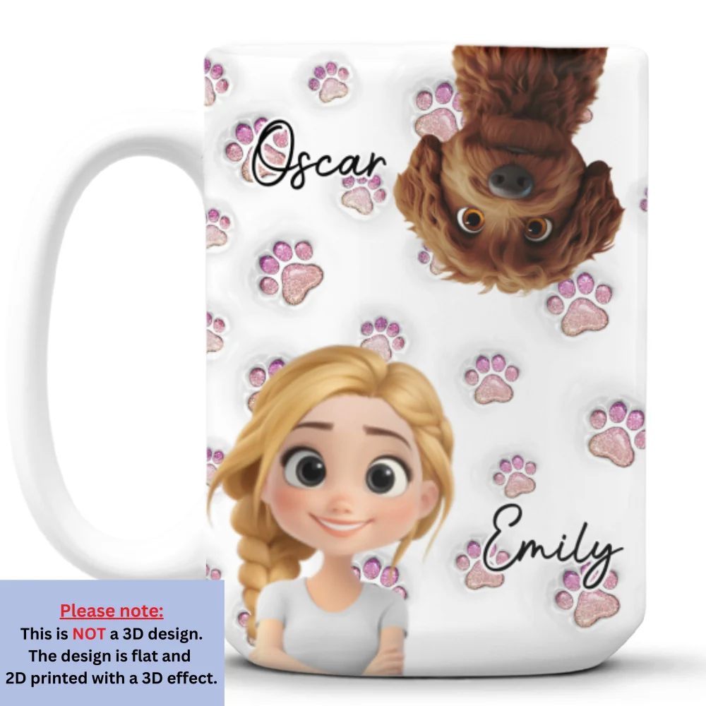 Lovely Pink Dog Mom - Personalized Custom 3D Inflated Effect Mug - Image 8