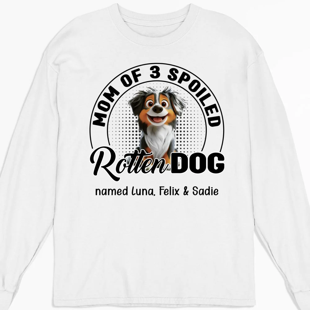 Lovely Spoiled Rotten Dog Chibi Cartoon - Personalized Custom Long Sleeve T-Shirt - Image 3