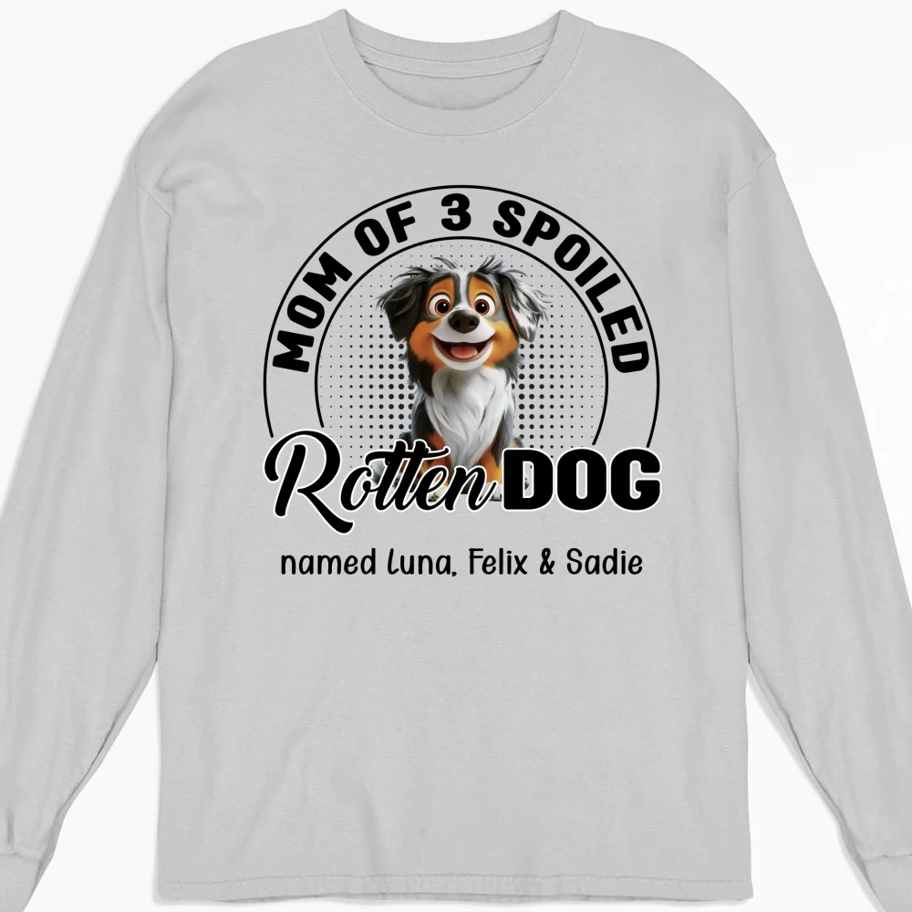 Lovely Spoiled Rotten Dog Chibi Cartoon - Personalized Custom Long Sleeve T-Shirt - Image 4