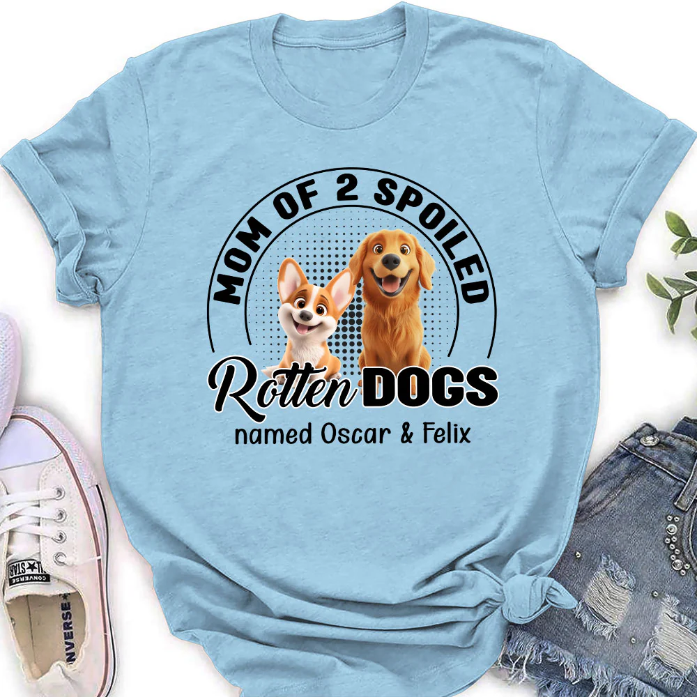 Lovely Spoiled Rotten Dog Chibi Cartoon - Personalized Custom Women's T-Shirt - Image 3
