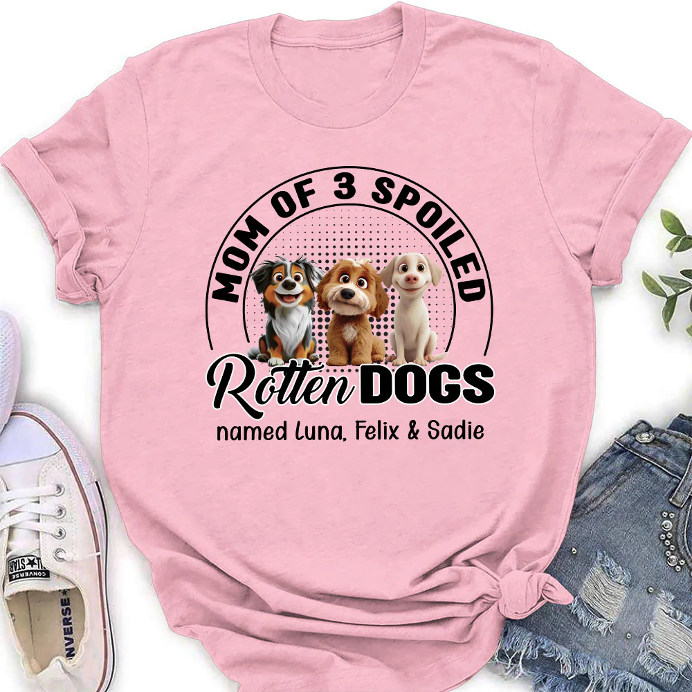 Lovely Spoiled Rotten Dog Chibi Cartoon - Personalized Custom Women's T-Shirt - Image 4
