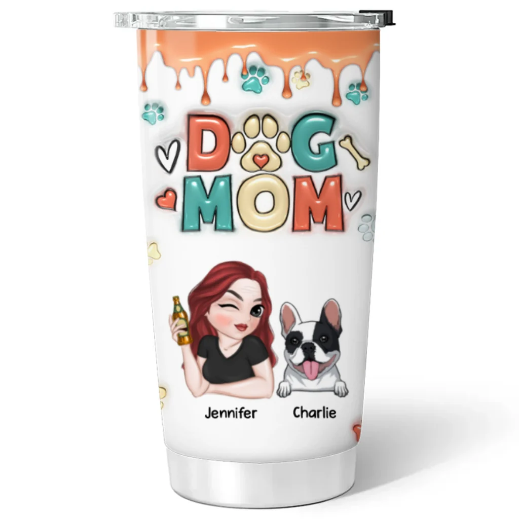 Mom Of Dogs - Personalized Custom 3D Inflated Effect Tumbler - Image 5
