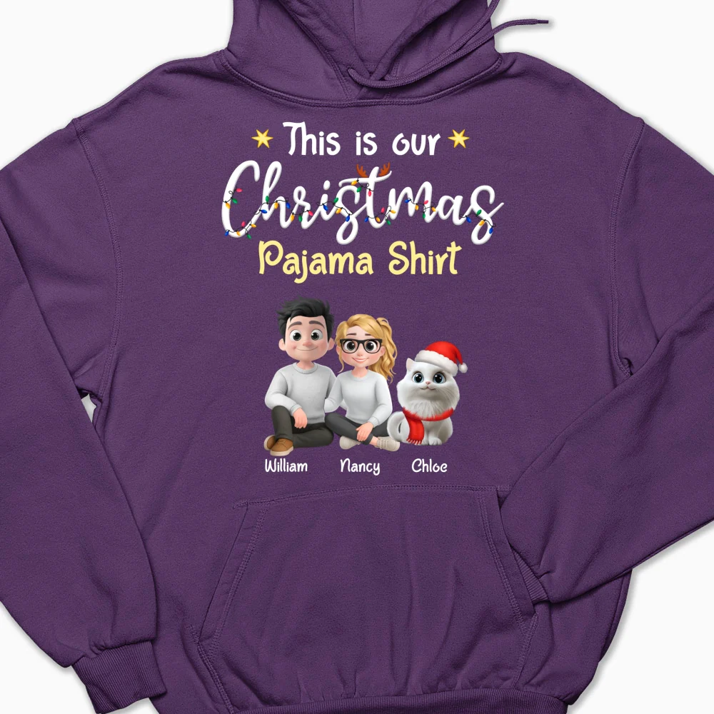 Pawjama Shirt Cat Christmas Ver Couple - Personalized Custom Hoodie - Image 10