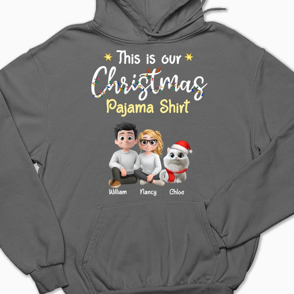 Pawjama Shirt Cat Christmas Ver Couple - Personalized Custom Hoodie - Image 11