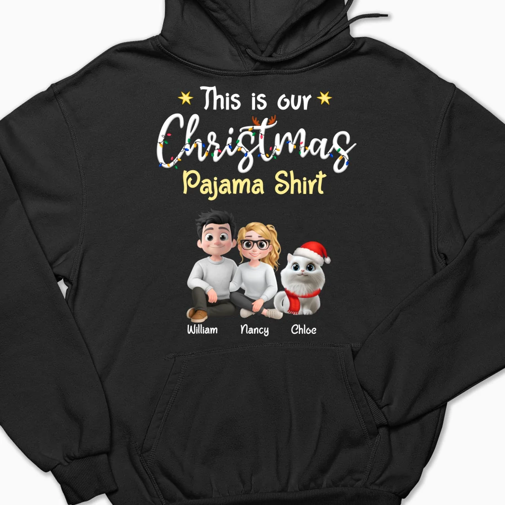 Pawjama Shirt Cat Christmas Ver Couple - Personalized Custom Hoodie - Image 8