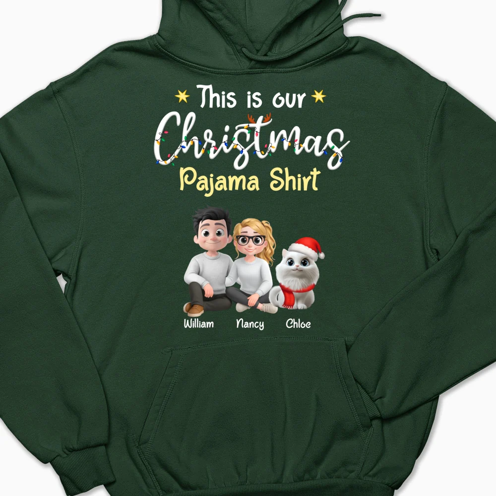 Pawjama Shirt Cat Christmas Ver Couple - Personalized Custom Hoodie - Image 9