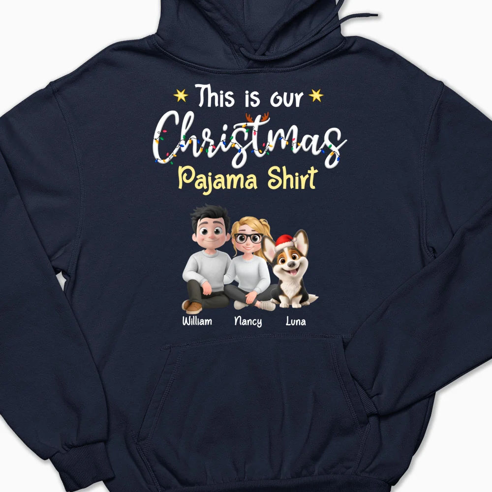 Pawjama Shirt Pet Christmas Ver Couple - Personalized Custom Hoodie - Image 7