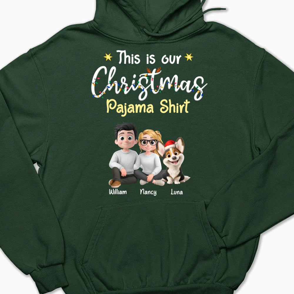 Pawjama Shirt Pet Christmas Ver Couple - Personalized Custom Hoodie - Image 9