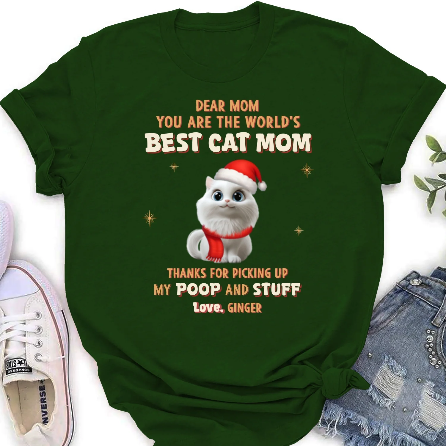 Picking Our Poop Ver Cat - Personalized Custom Women's T-Shirt - Image 7