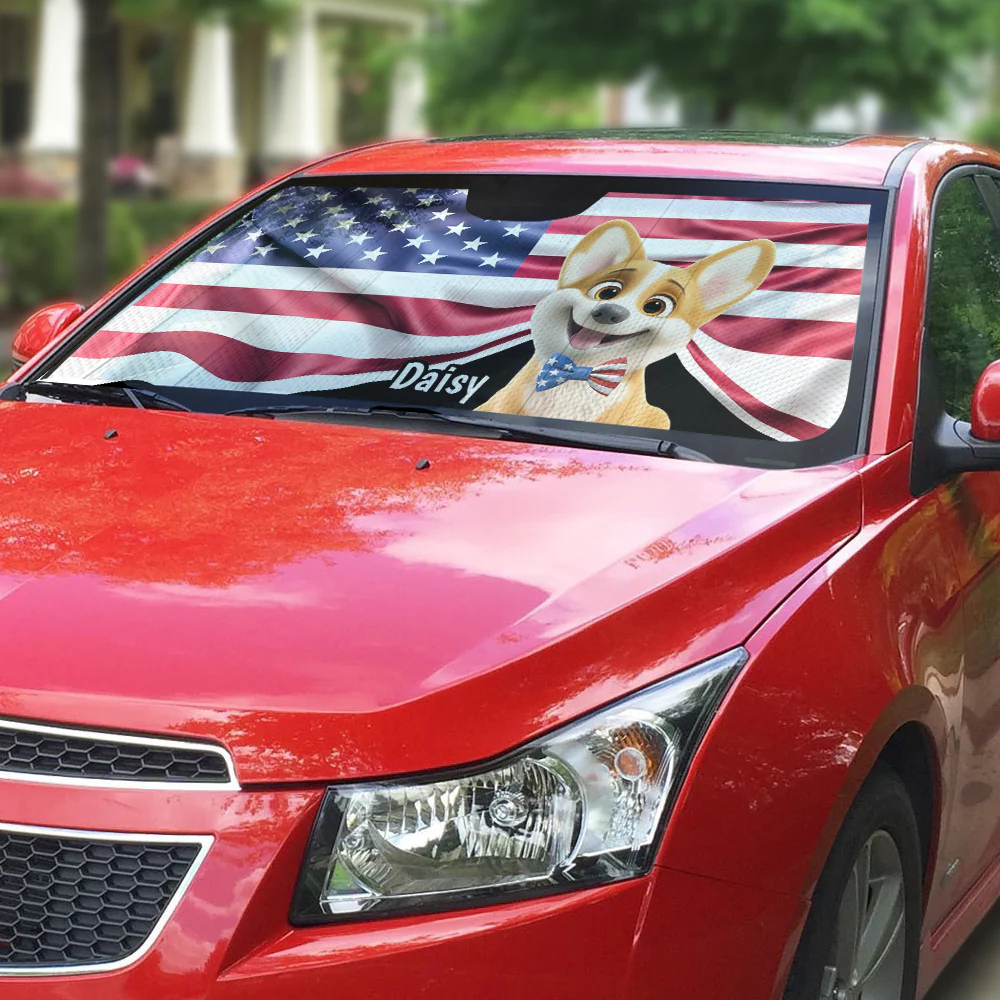 Proud American Dogs - Personalized Car Sunshade - Image 3