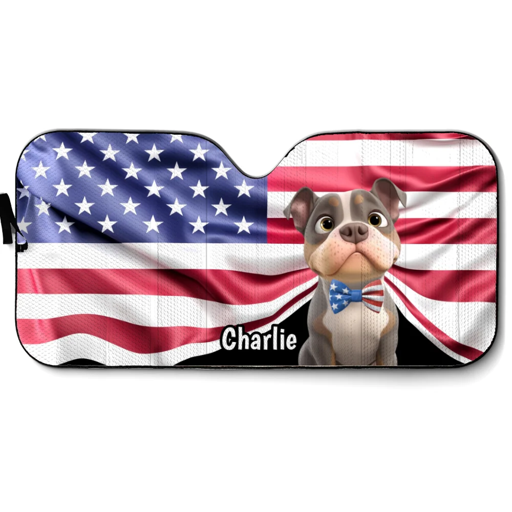 Proud American Dogs - Personalized Car Sunshade - Image 6