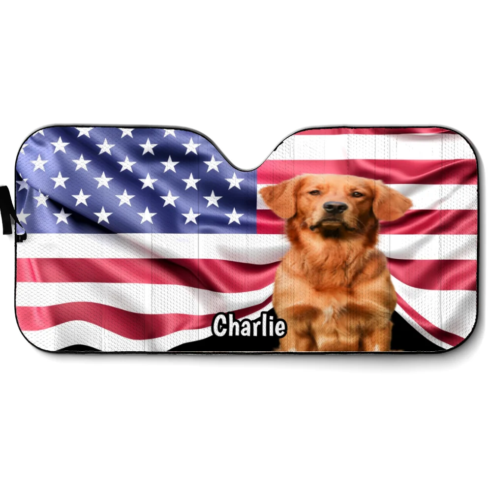 Proud American Dogs Photo - Personalized Car Sunshade - Image 6