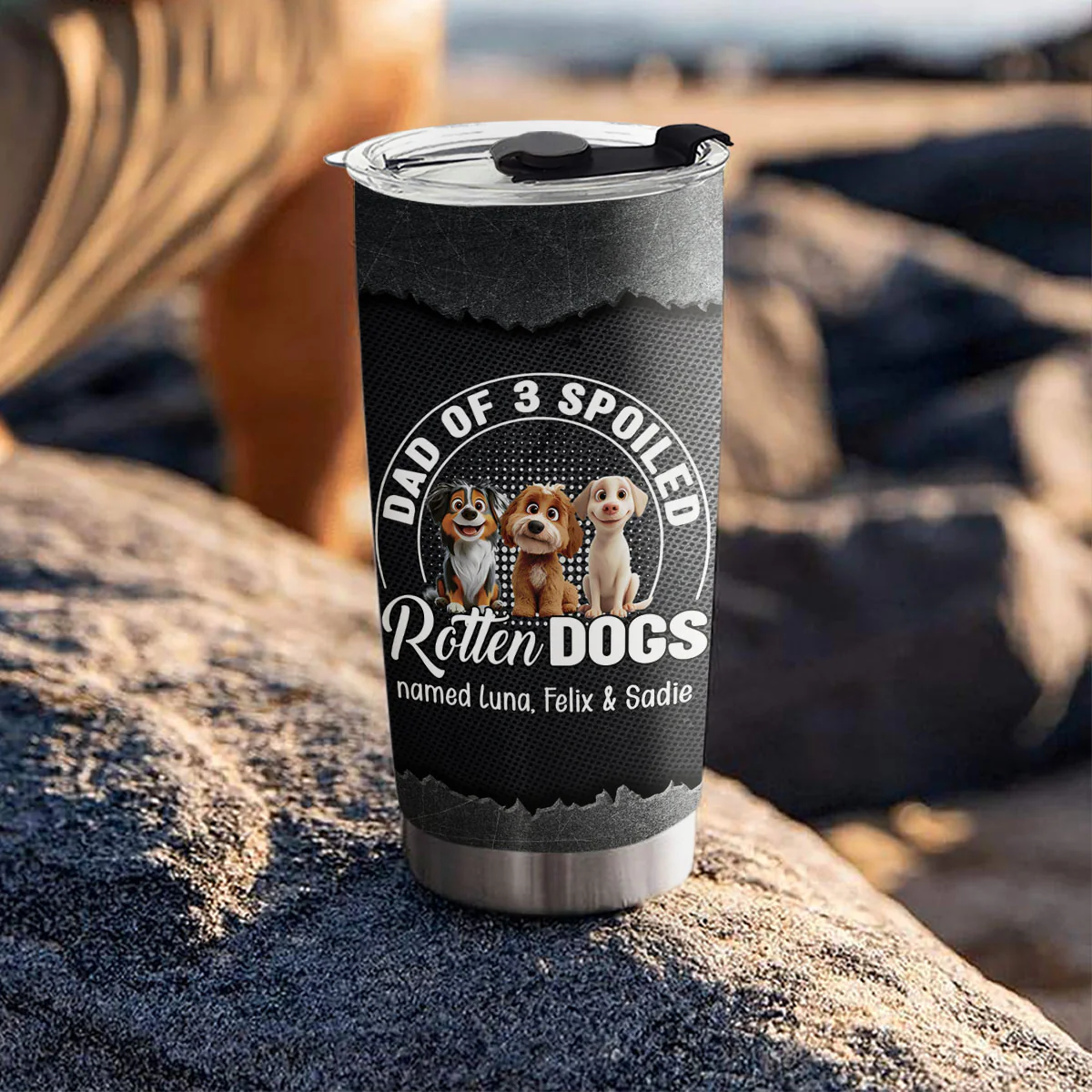 Rotten Dog Cartoon - Personalized Custom Tumbler - Image 3