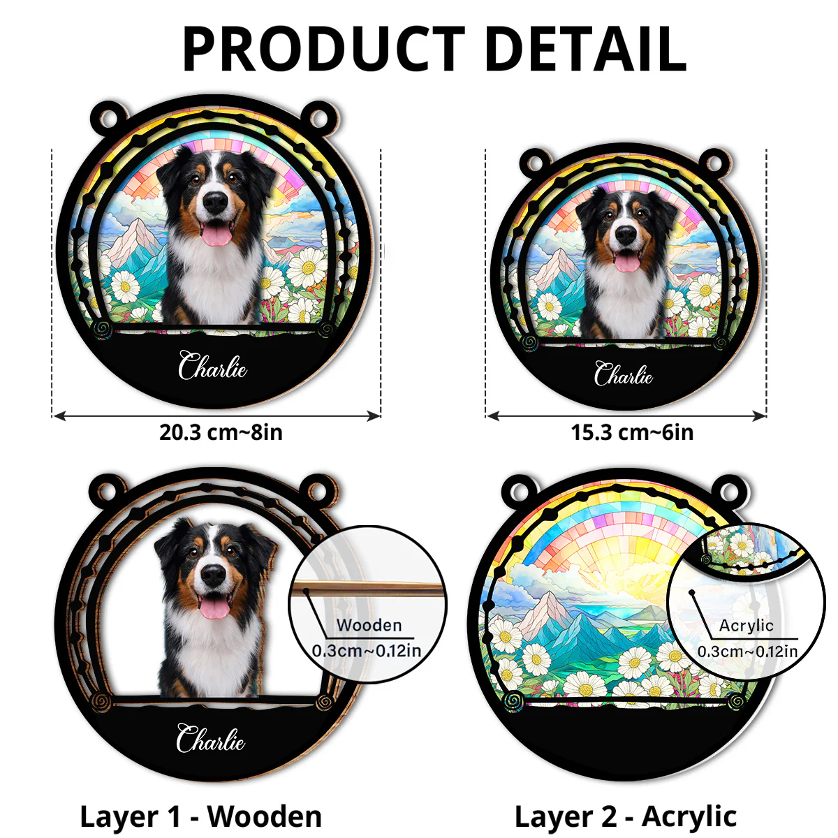 Seven Shades Of Color Photo - Personalized Custom Suncatcher - Image 4