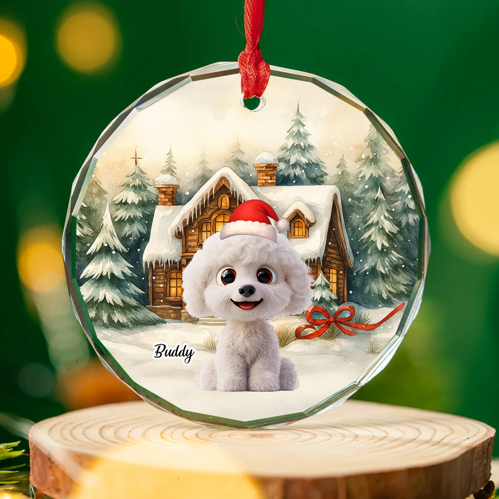 Snow Is Falling - Personalized Custom Glass Ornament - Image 3