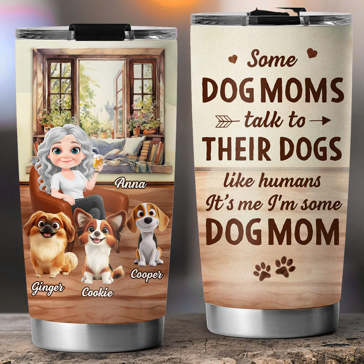 Some Dog Mom - Personalized Custom Tumbler - Image 4