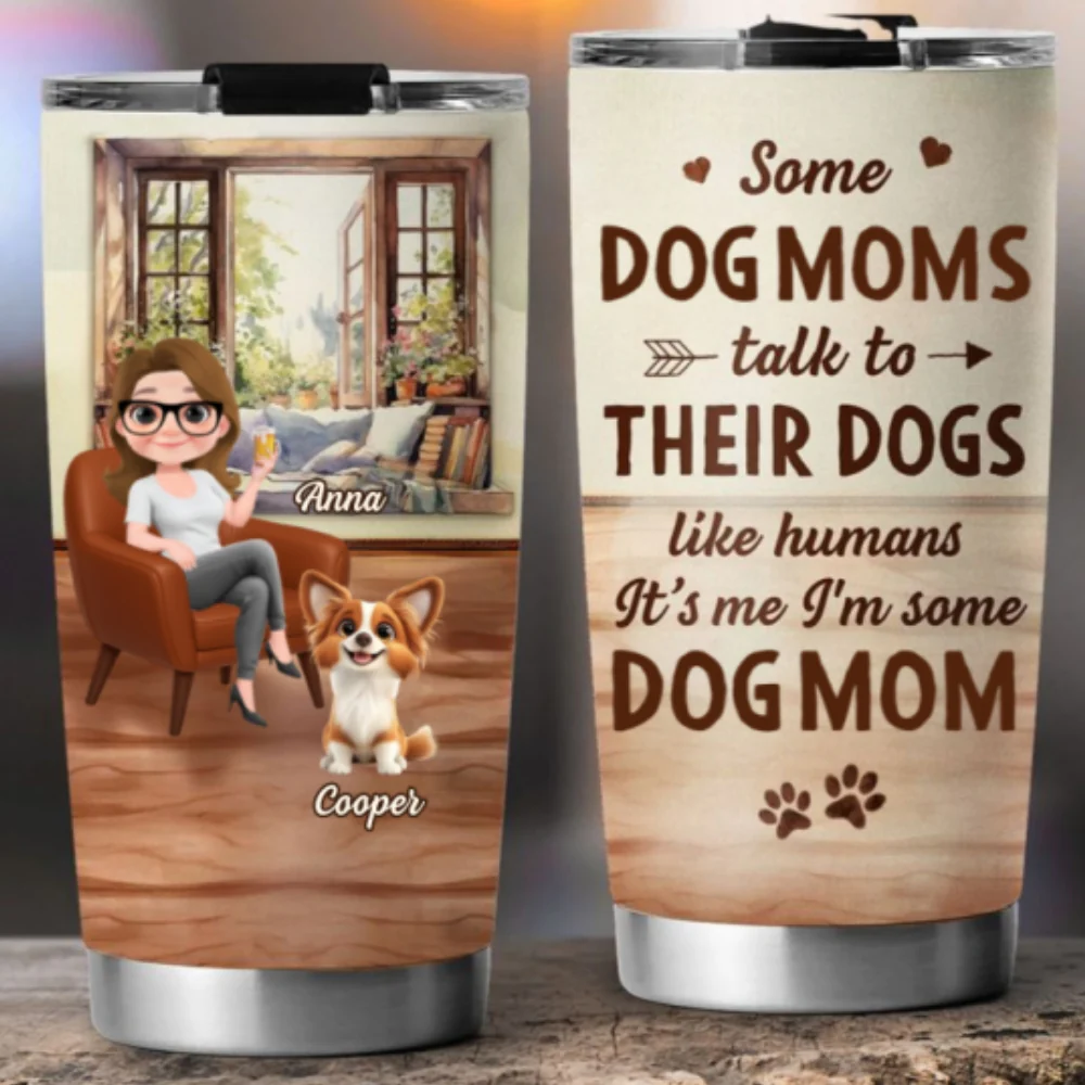 Some Dog Mom - Personalized Custom Tumbler - Image 5