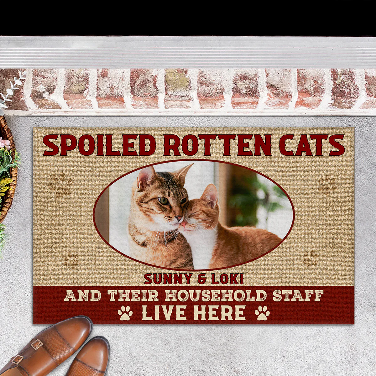 Spoiled Cats Live Here Photo - Personalized Custom Doormat - Image 4