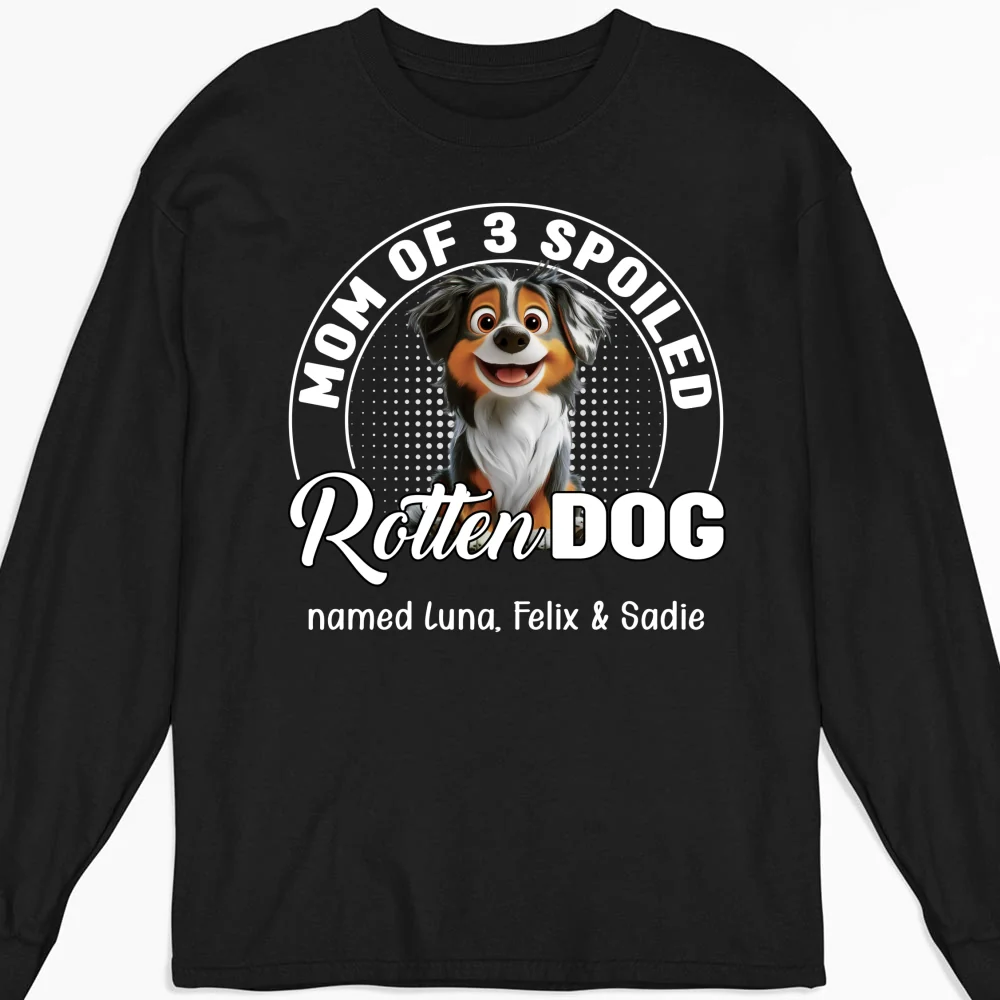 Spoiled Rotten Dog Chibi Cartoon - Personalized Custom Long Sleeve T-Shirt - Image 4