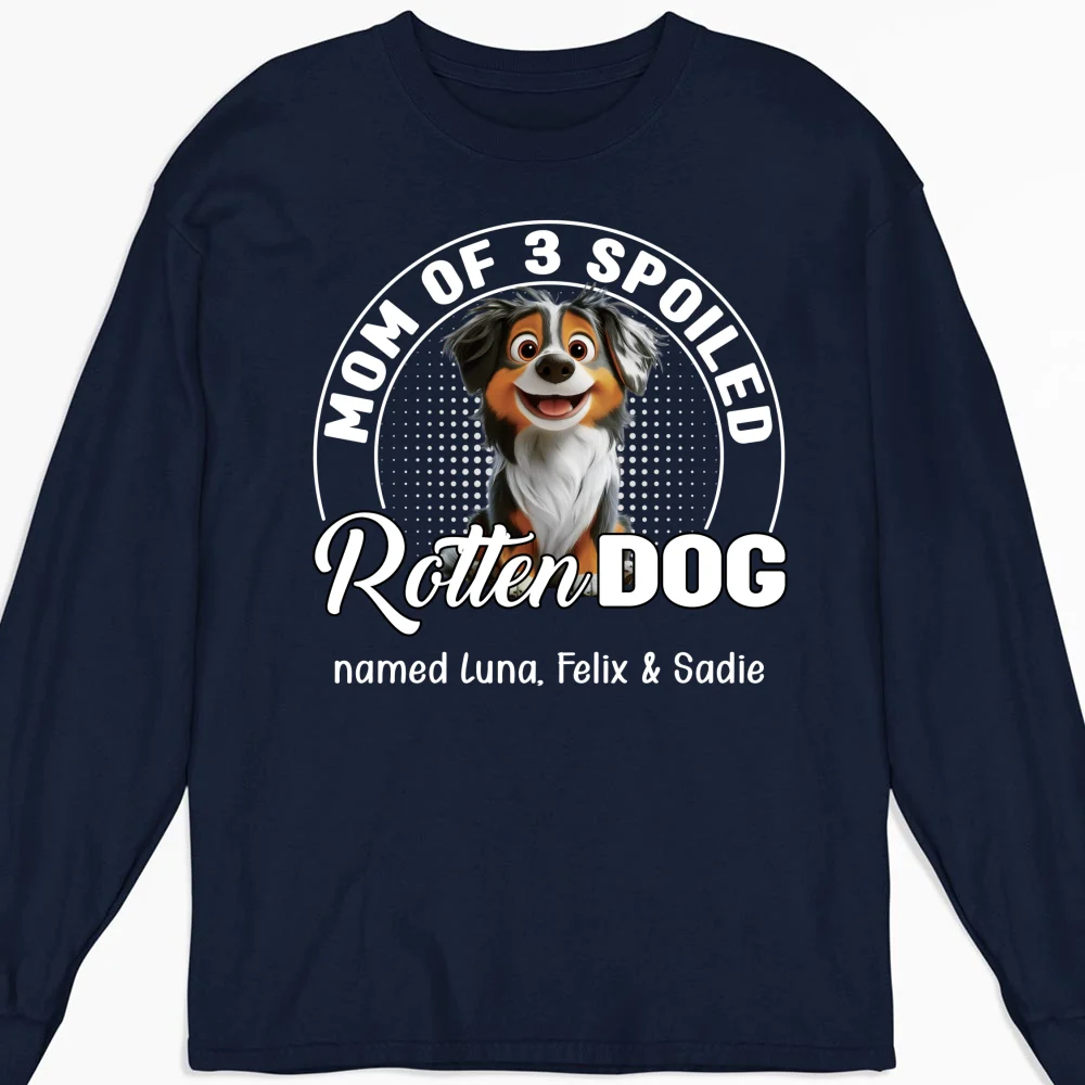 Spoiled Rotten Dog Chibi Cartoon - Personalized Custom Long Sleeve T-Shirt - Image 5
