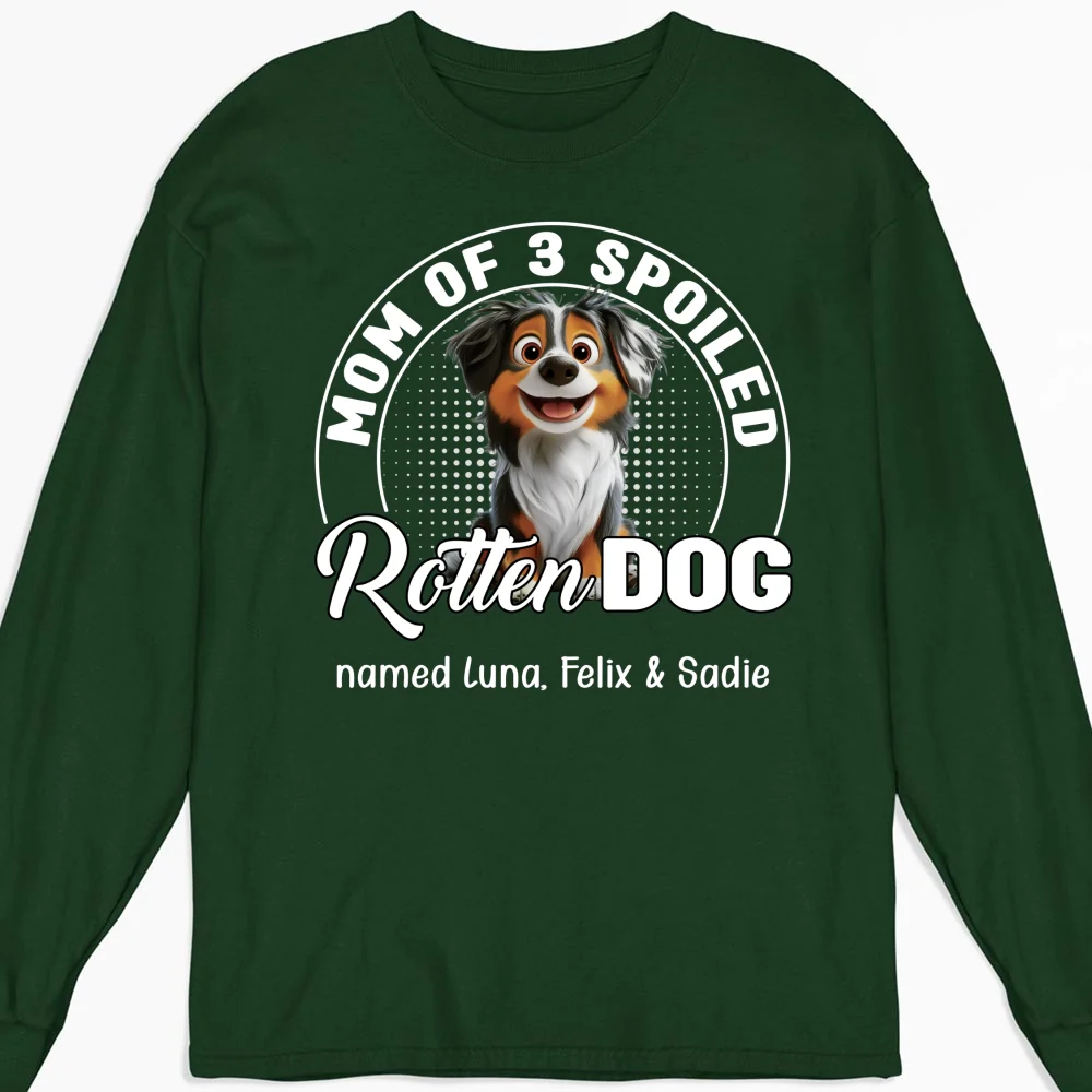 Spoiled Rotten Dog Chibi Cartoon - Personalized Custom Long Sleeve T-Shirt - Image 6