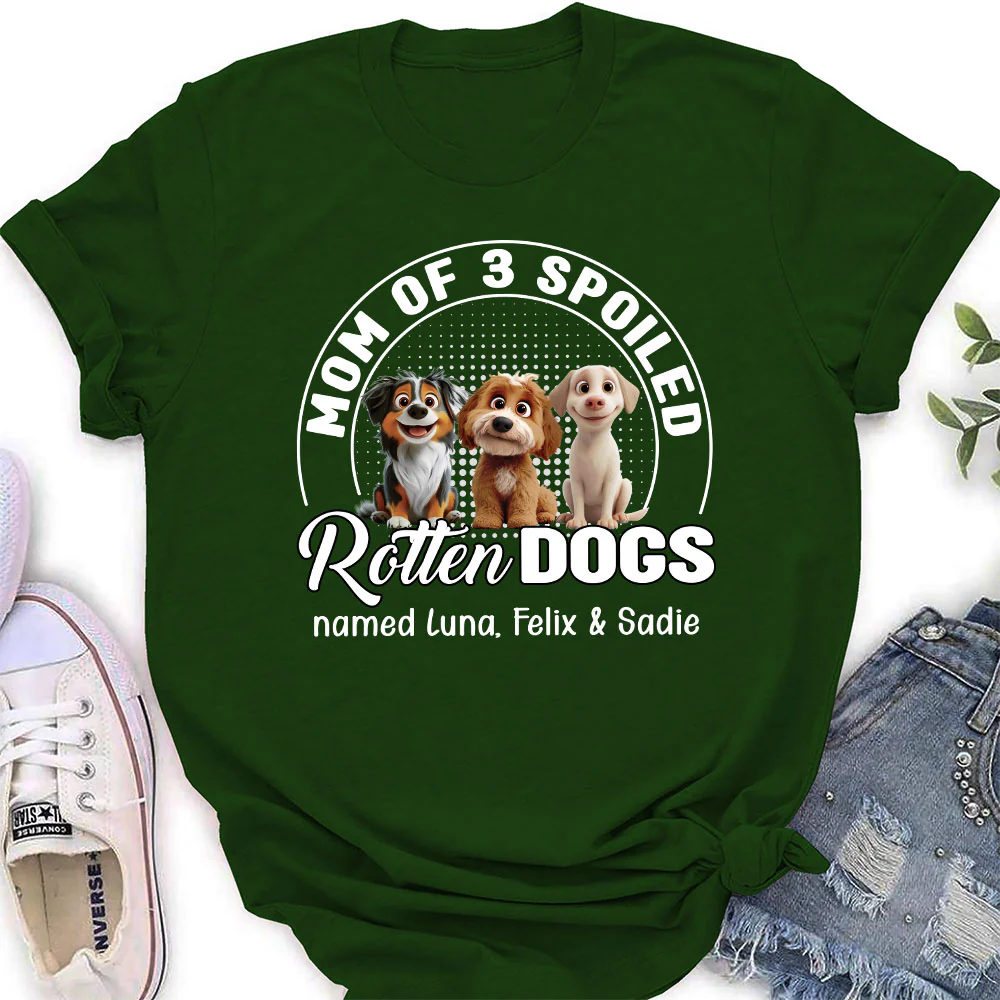 Spoiled Rotten Dog Chibi Cartoon - Personalized Custom Women's T-Shirt - Image 3