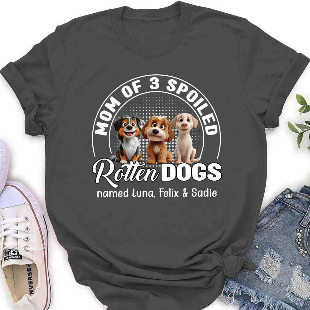 Spoiled Rotten Dog Chibi Cartoon - Personalized Custom Women's T-Shirt - Image 4