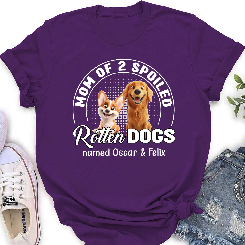 Spoiled Rotten Dog Chibi Cartoon - Personalized Custom Women's T-Shirt - Image 5