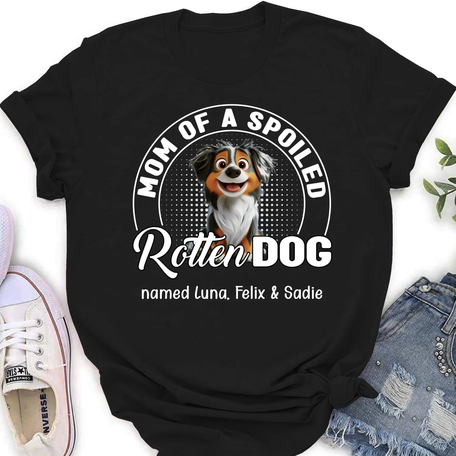 Spoiled Rotten Dog Chibi Cartoon - Personalized Custom Women's T-Shirt - Image 6