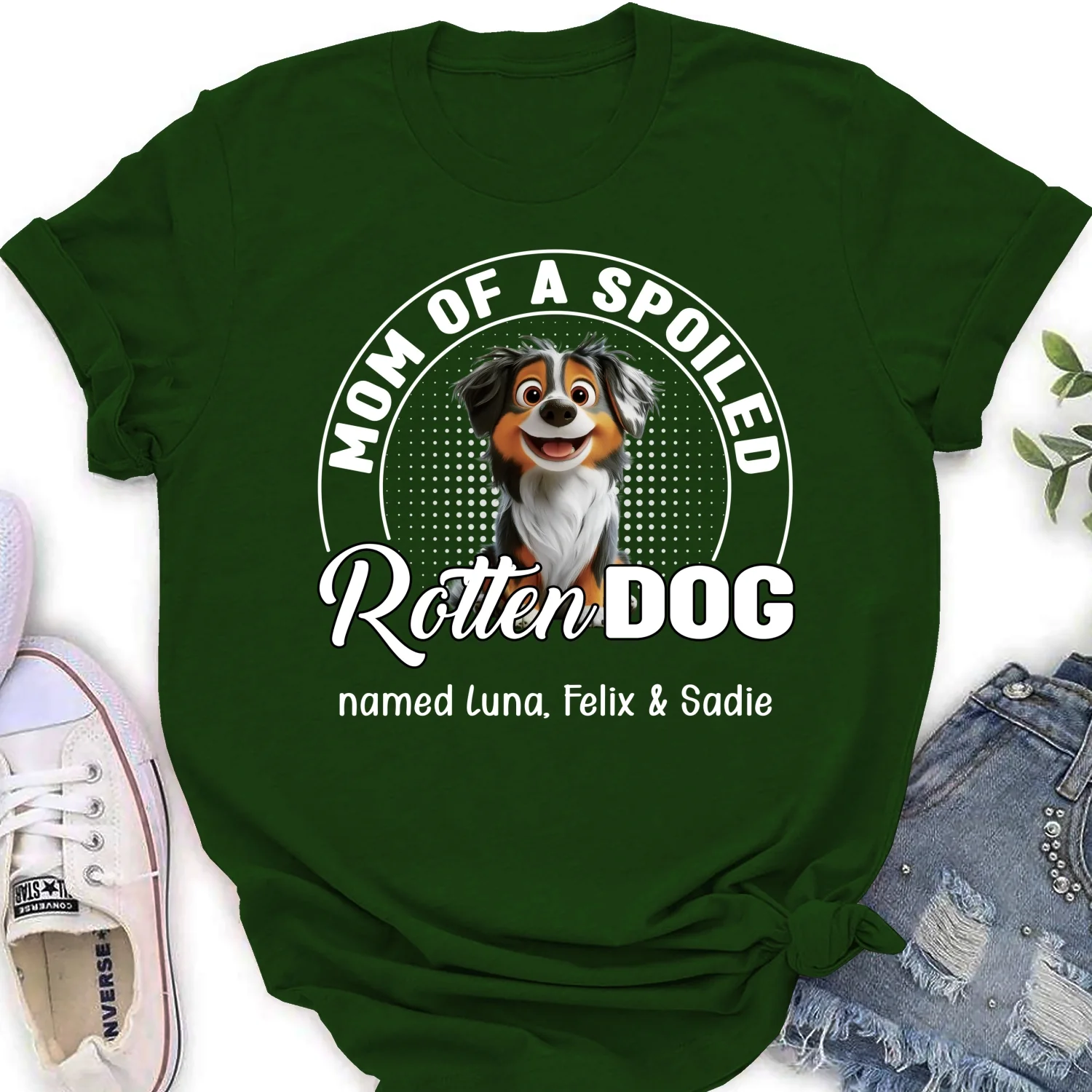 Spoiled Rotten Dog Chibi Cartoon - Personalized Custom Women's T-Shirt - Image 8