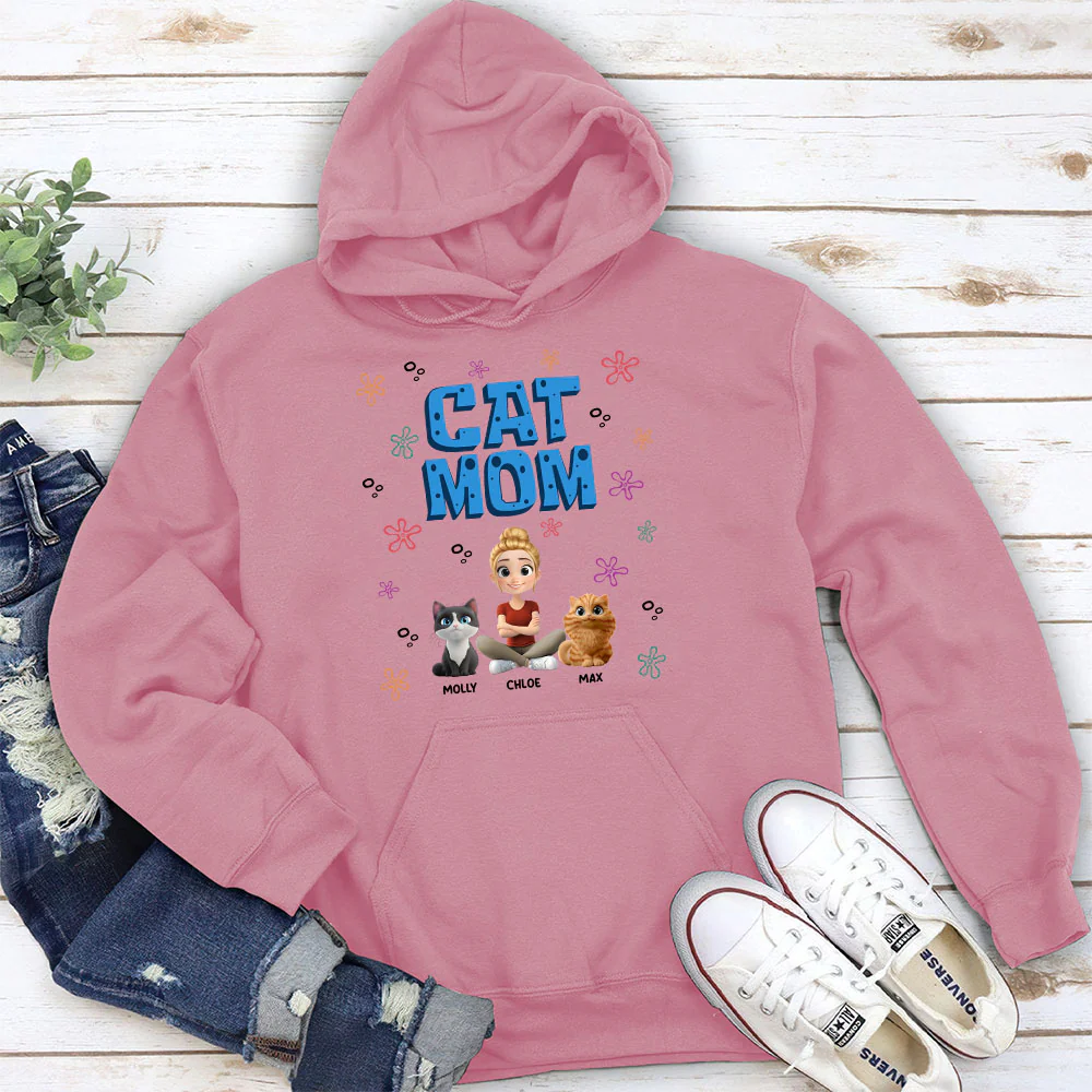 Sponge Cat Mom - Personalized Custom Hoodie - Image 3