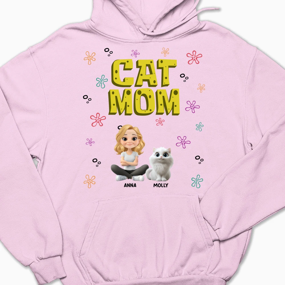 Sponge Cat Mom - Personalized Custom Hoodie - Image 5