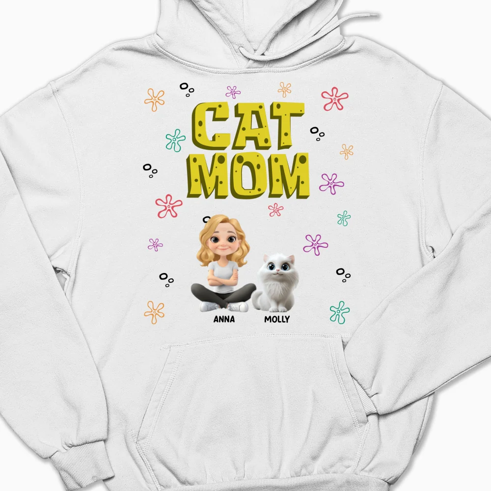 Sponge Cat Mom - Personalized Custom Hoodie - Image 6
