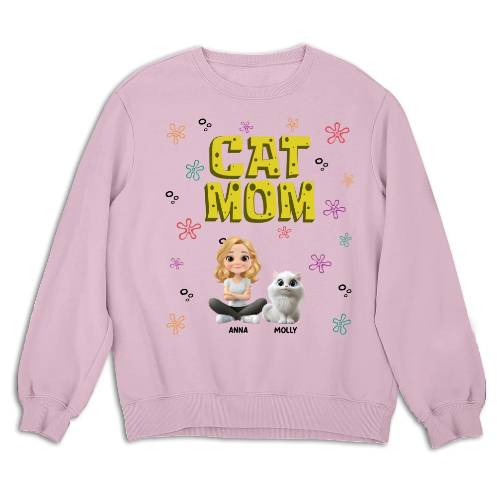 Sponge Cat Mom- Personalized Custom Sweatshirt - Image 5