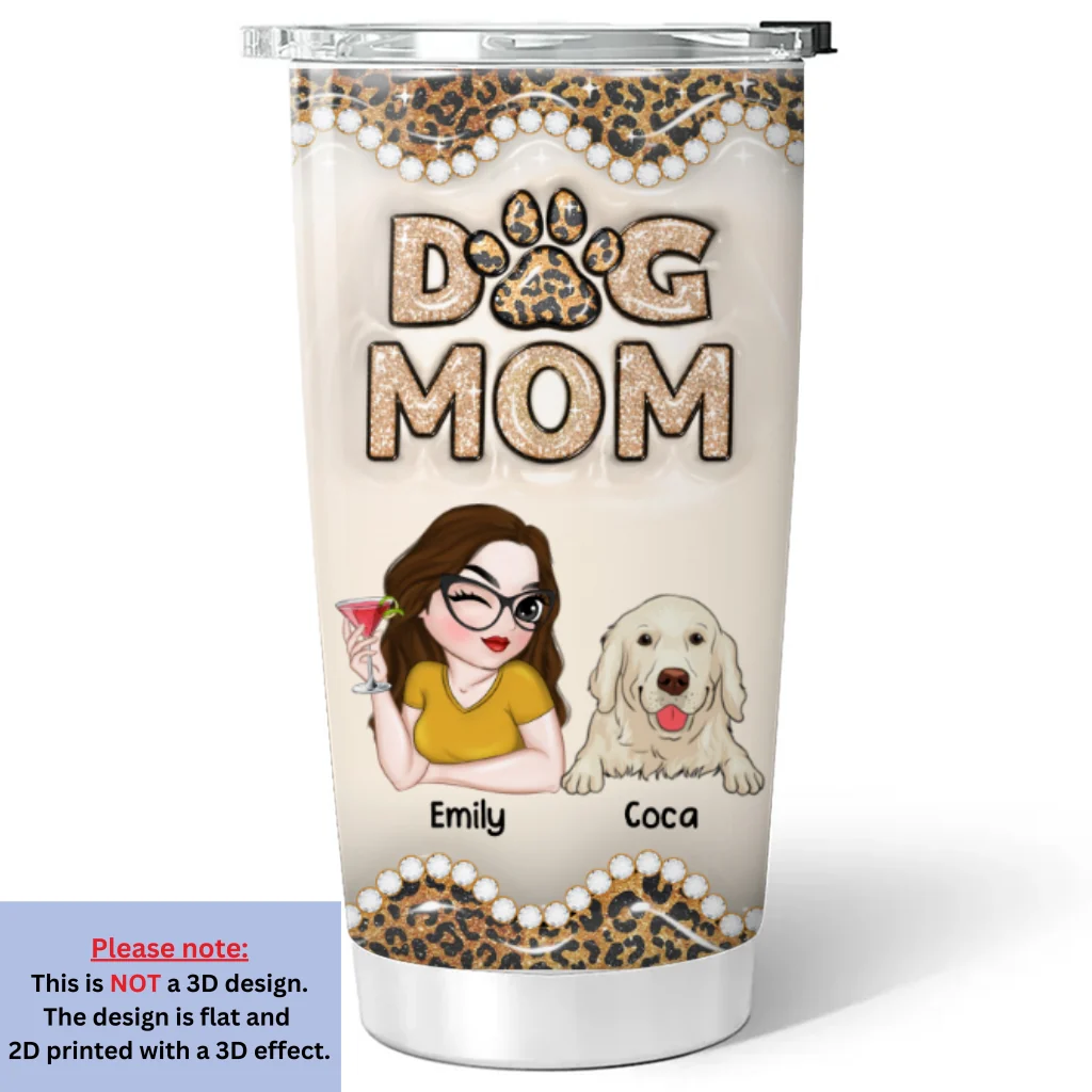 This Is My Dog Mom - Personalized Custom 3D Inflated Effect Tumbler - Image 5