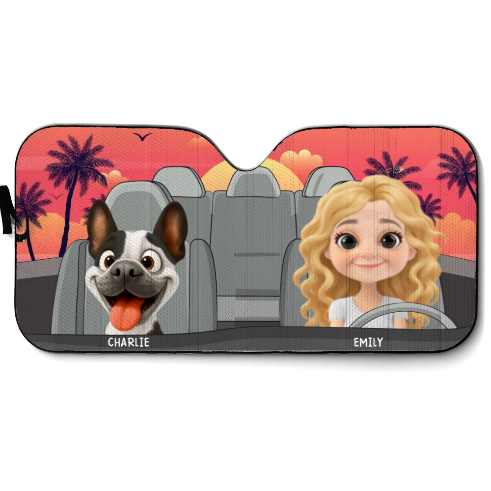 Trip With My Dogs - Personalized Car Sunshade - Image 7