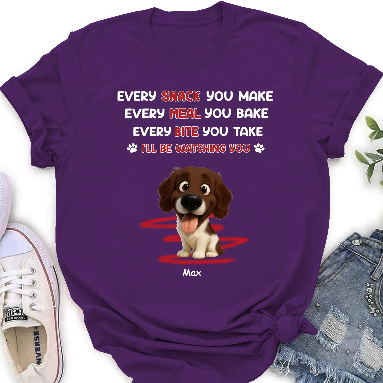 Watching You Forever - Personalized Custom Women's T-shirt - Image 10