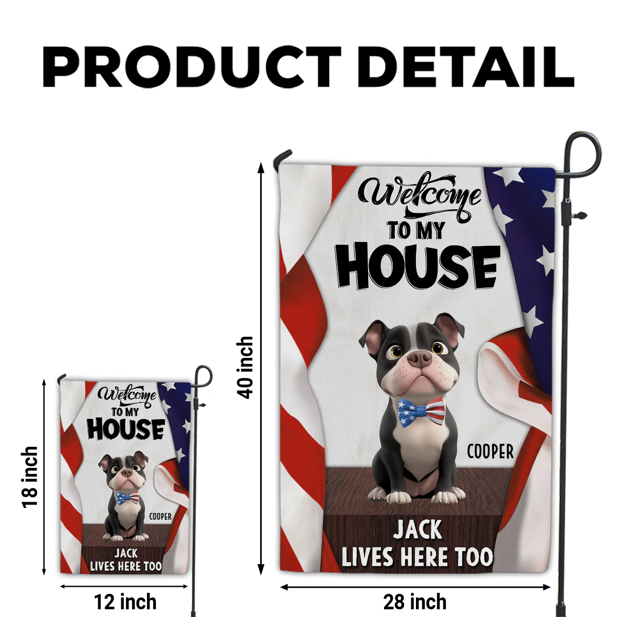 Welcome To American Dog House - Personalized Custom Flag - Image 6