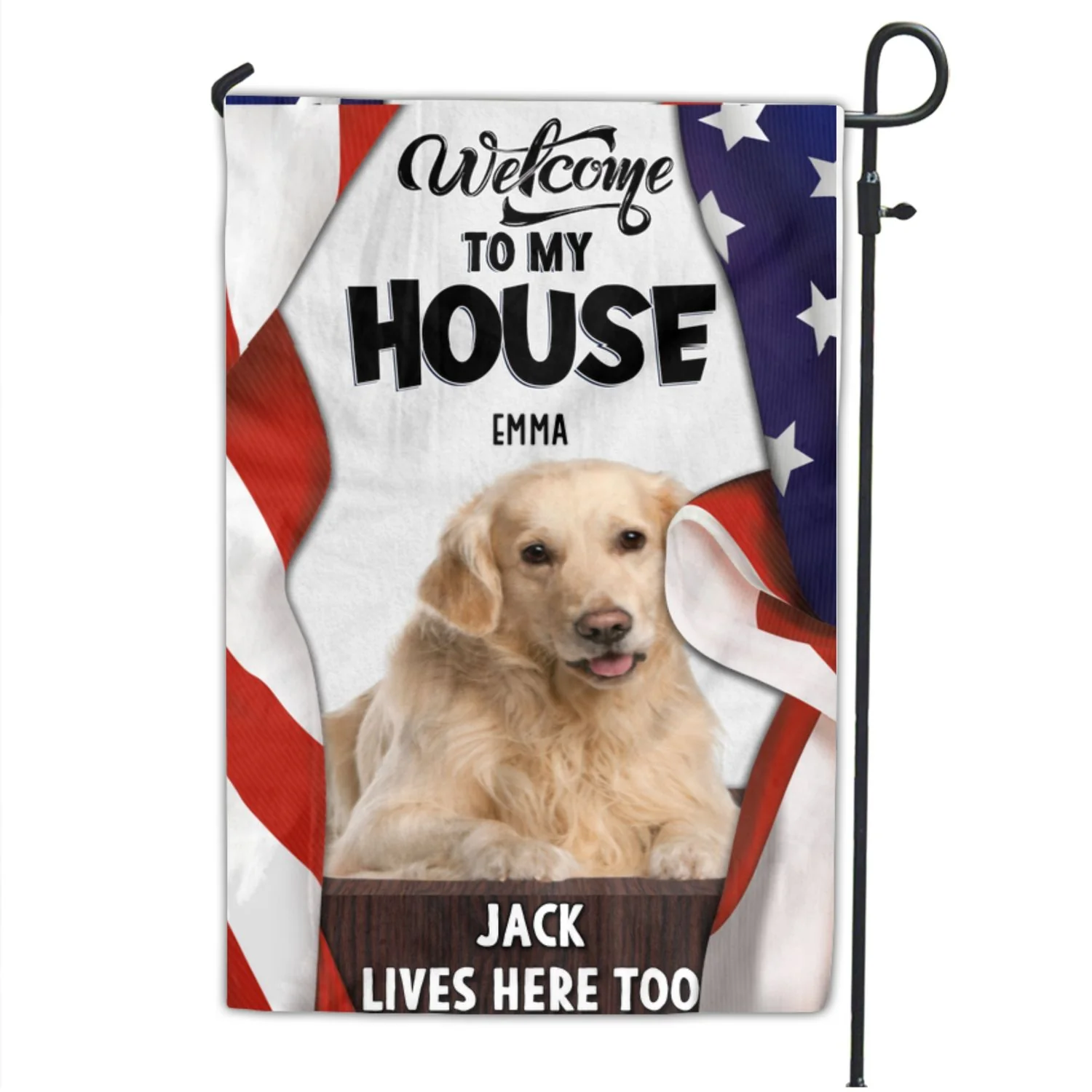 Welcome To American Dog House Photo - Personalized Custom Flag - Image 4