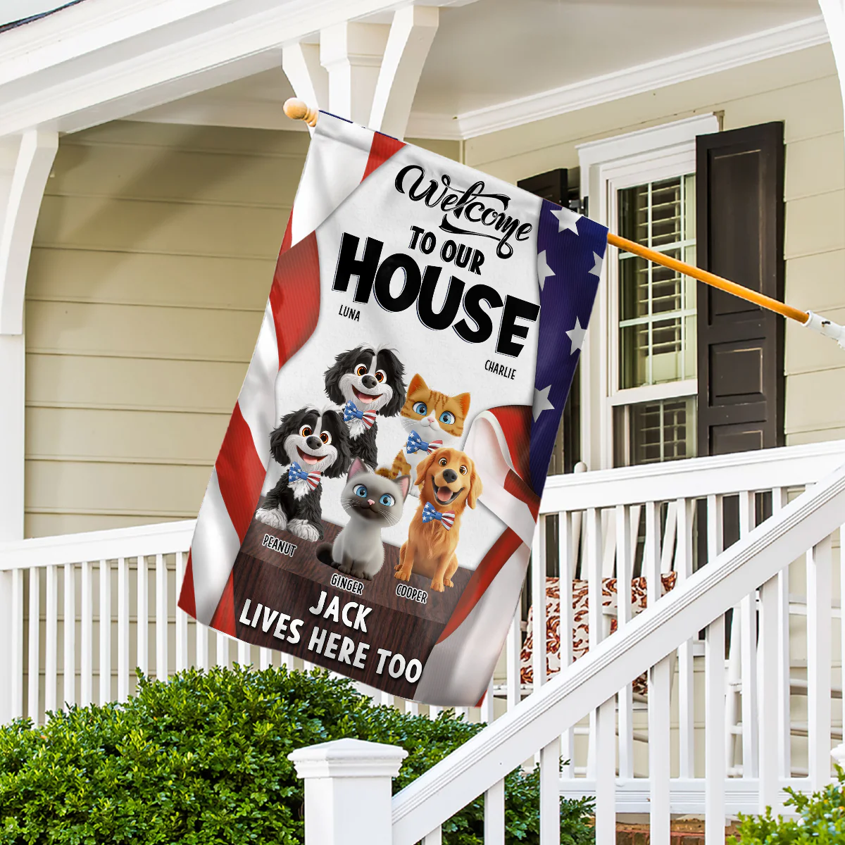 Welcome To American Pet House - Personalized Custom Flag - Image 5