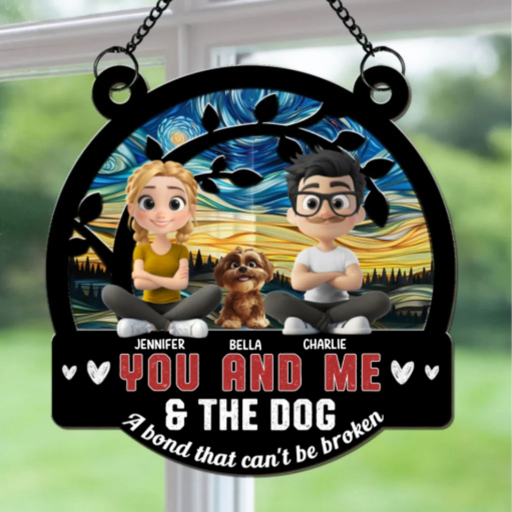 You Me And The Dog - Personalized Custom Suncatcher - Image 6